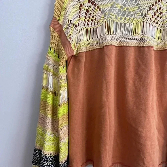 Free People Oversized Crochet Sleeves Sweater - Picture 15 of 16